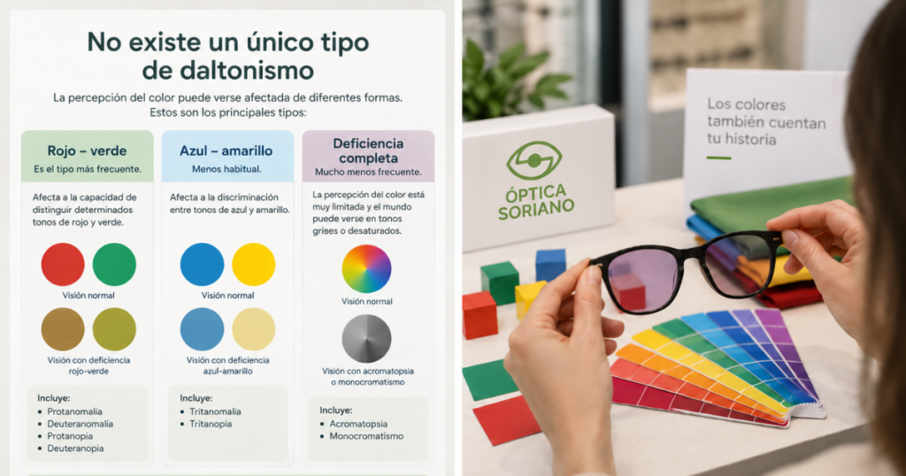 Tipos de deficiencia de visión del color